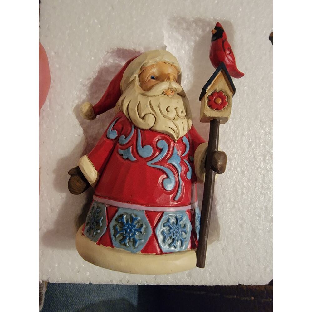 Jim Shore Santa with Cardinal and Birdhouse Mini